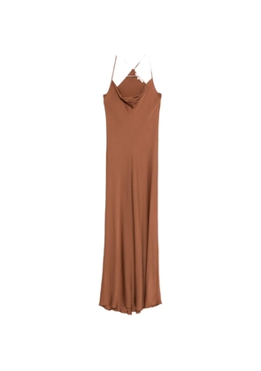 SILK95FIVE St. Germaine cowl neck slip maxi dress - Brown