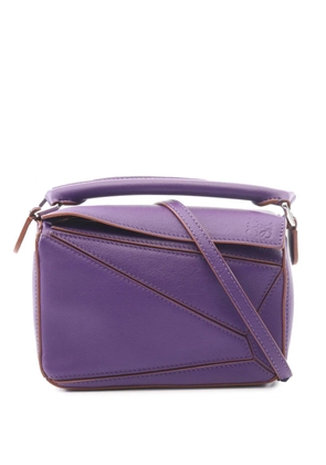 Loewe Pre-Owned 2021 Mini Calfskin Puzzle Edge satchel - Purple