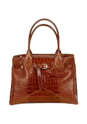 Ballantyne Kate buckle embossed leather shoulder bag - Brown