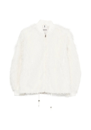 Sword fringed bomber jacket - White