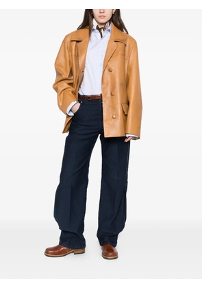 Miu Miu pocket single-breasted coat - Brown