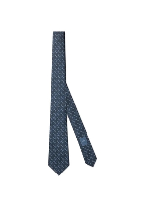 Gucci Horsebit silk patterned tie - Blue