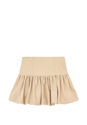 GANNI ruffled mini skirt - Neutrals