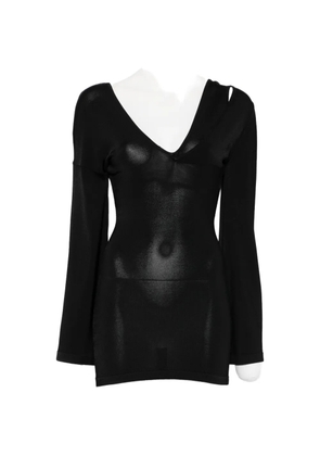 Aya Muse V-neck mini dress - Black