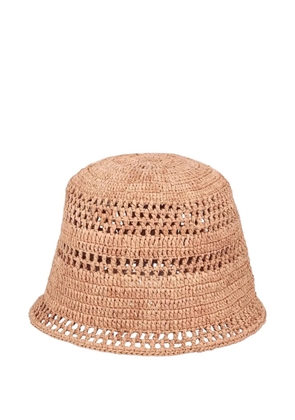 Chloé Sunset logo-patch raffia bucket hat - Neutrals