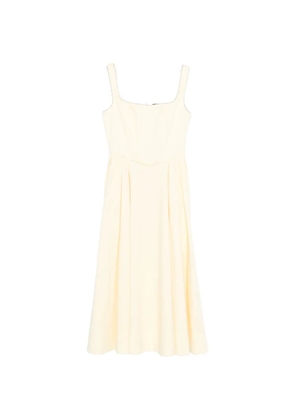 Maje rhinestone-trim midi dress - Yellow