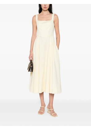 Maje rhinestone-trim midi dress - Yellow