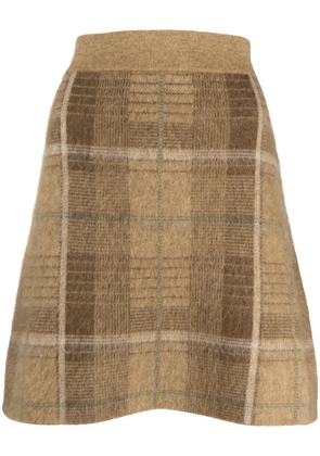 Polo Ralph Lauren checked intarsia-knit skirt - Neutrals
