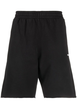 Off-White logo-print cotton track shorts - Black