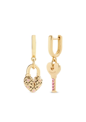 Coach embellished hoop earrings - Gold