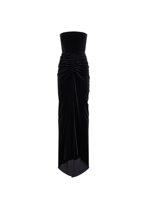 Alex Perry strapless gathered-detail maxi dress - Black