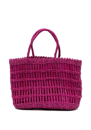 Niu medium woven design tote bag - Pink