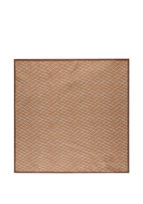 slowear patterned silk scarf - Brown