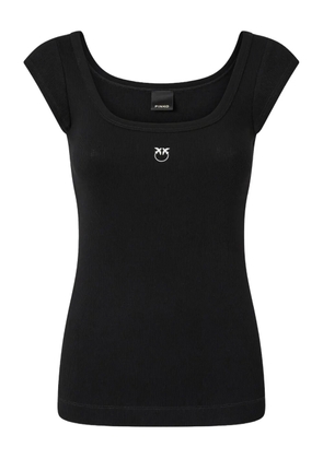 PINKO ribbed square-neck T-shirt - Black
