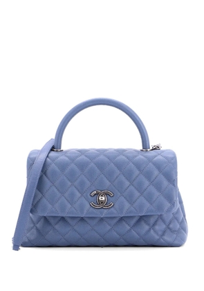 CHANEL Pre-Owned Coco Top Handle Bag Quilted Caviar Small crossbody bag - Blue