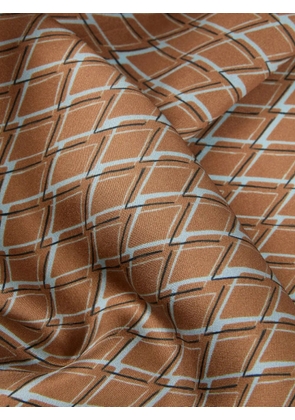slowear patterned silk scarf - Brown