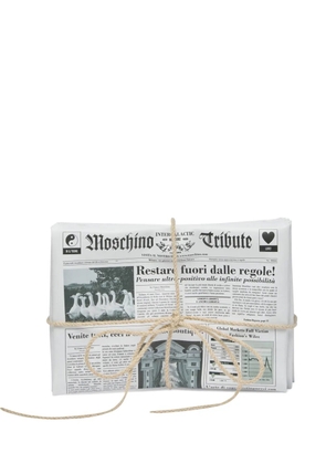 Moschino newspaper-print clutch bag - White