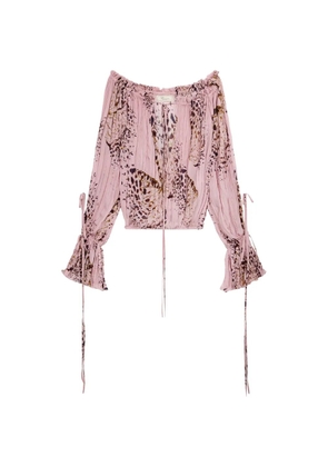 Blumarine butterfly-print blouse - Pink