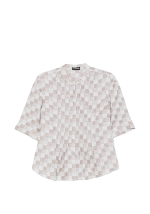 Emporio Armani check short-sleeve top - Neutrals