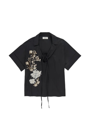 PSOPHIA Zwart floral-embroidered shirt - Black