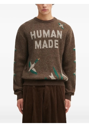 Human Made print crewneck sweater - Brown