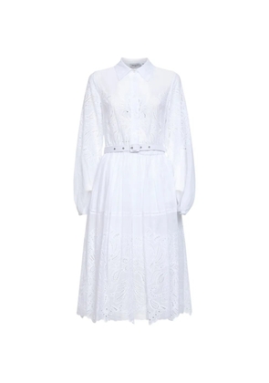 ERMANNO FIRENZE eyelet belted dress - White