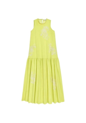 PSOPHIA floral-embroidered midi dress - Yellow