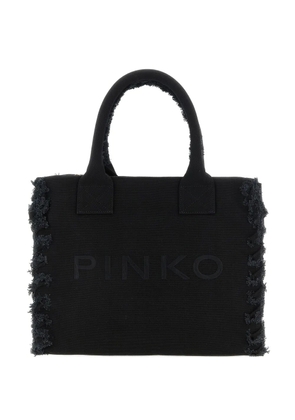 PINKO frayed lettering medium tote bag - Black