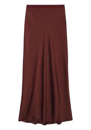 ANINE BING Bar silk high-waisted skirt - Brown
