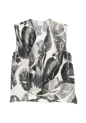 Alysi printed buttoned top - Black