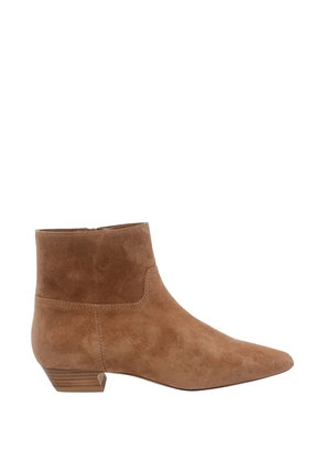 Stuart Weitzman pointed zip boots - Brown