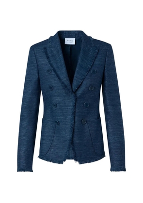 Akris Punto double-breasted frayed blazer - Blue
