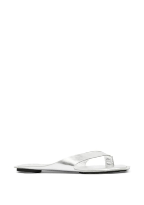 MM6 Maison Margiela laminated leather flat sandals - Silver