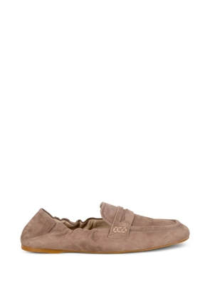 GUGLIELMO ROTTA gathered suede sandals - Brown