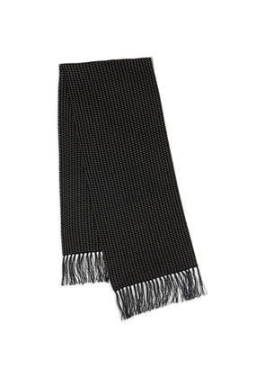 TAIGA TAKAHASHI pattern tassel scarf - Black