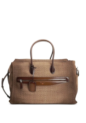 Santoni woven-design holdall - Brown