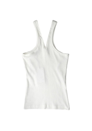Courrèges Criss Cross 90'S Rib zip-up tank top - White