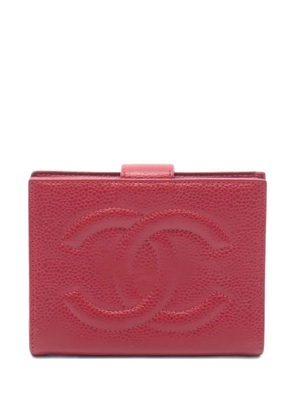 CHANEL Pre-Owned 1996-1997s Coco Mark bi-fold caviar skin wallet - Red