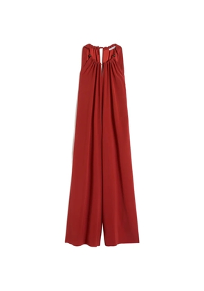 Max Mara flowing envers satin jumpsuit - Red