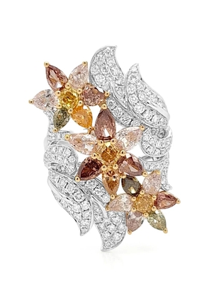 HYT Jewelry floral diamond ring - Silver