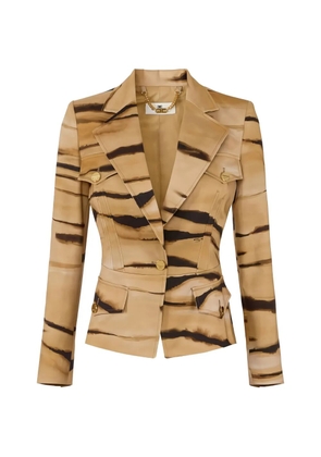 Elisabetta Franchi tiger-print blazer - Neutrals