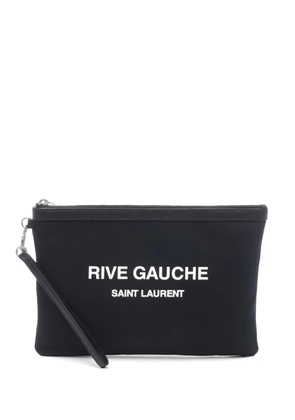 Saint Laurent Pre-Owned 2010s Rive Gauche leather canvas clutch bag - Black