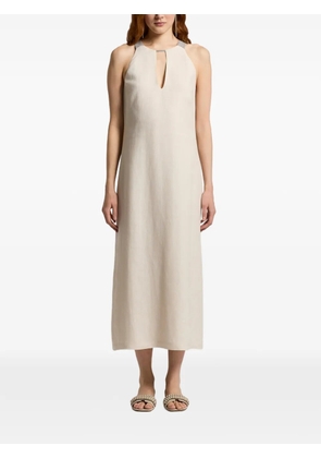 Peserico halterneck keyhole dress - Neutrals