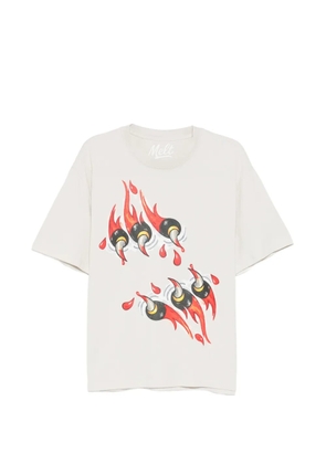 Melt graphic-print T-shirt - Neutrals