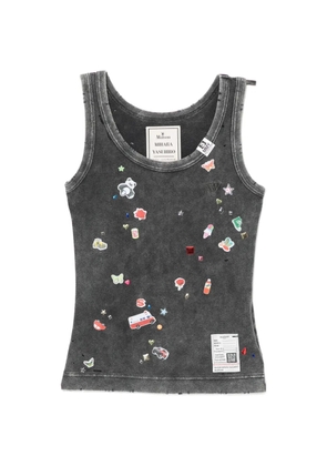 Maison MIHARA YASUHIRO garphic-print tank top - Grey