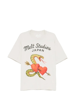 Melt snake-print T-shirt - Neutrals