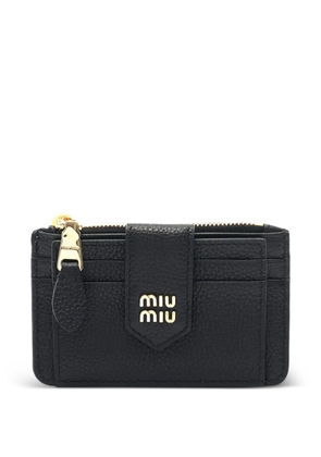 Miu Miu Pre-Owned 2020s logo-plaque card holder - Black