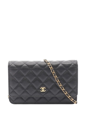 CHANEL Pre-Owned 2021-2026 CC Quilted Caviar Wallet on Chain crossbody bag - Black