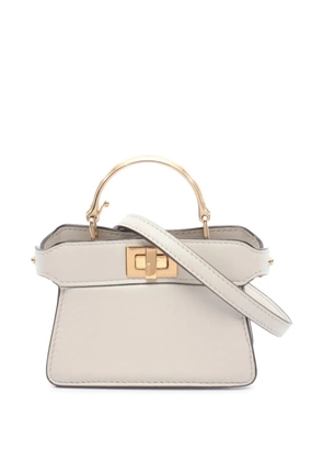 Fendi Pre-Owned 2010-2026 Micro Leather Peekaboo ISeeU satchel - White