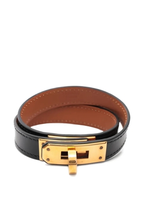 Hermès Pre-Owned 2017 double tour leather bracelet - Black